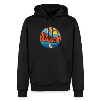Benjamin Hemd Vintage Sunset Benjamin Groovy Krawatte - Männer Premium Bio Hoodie - Schwarz - Vorne - Nico (187cm)