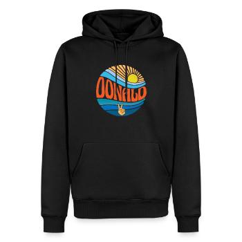 Donald Shirt Vintage Sunset Donald Groovy Tie Dye - Männer Premium Bio Hoodie - Schwarz - Vorne - Nico (187cm)