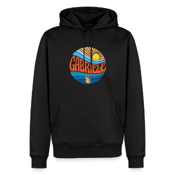 Gabriele Hemd Vintage Sunset Gabriele Groovy Krawatte - Männer Premium Bio Hoodie - Schwarz - Vorne - Nico (187cm)