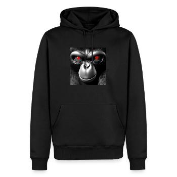 Bad chimp - Singe portrait noir et blanc - Sweat à capuche Premium bio Homme - noir - Devant - Nico (187cm)