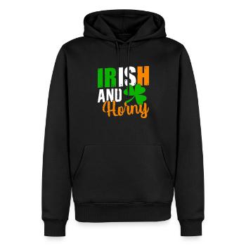 irish and horny - Men’s Premium Organic Hoodie - black - Front - Nico (187cm)