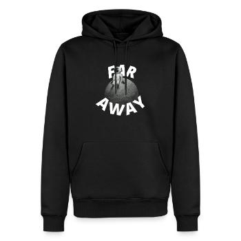 Far away - Männer Premium Bio Hoodie - Schwarz - Vorne - Nico (187cm)
