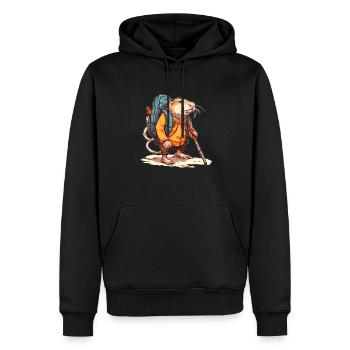 Mole rat equipped like a pro hiker - Men’s Premium Organic Hoodie - black - Front - Nico (187cm)