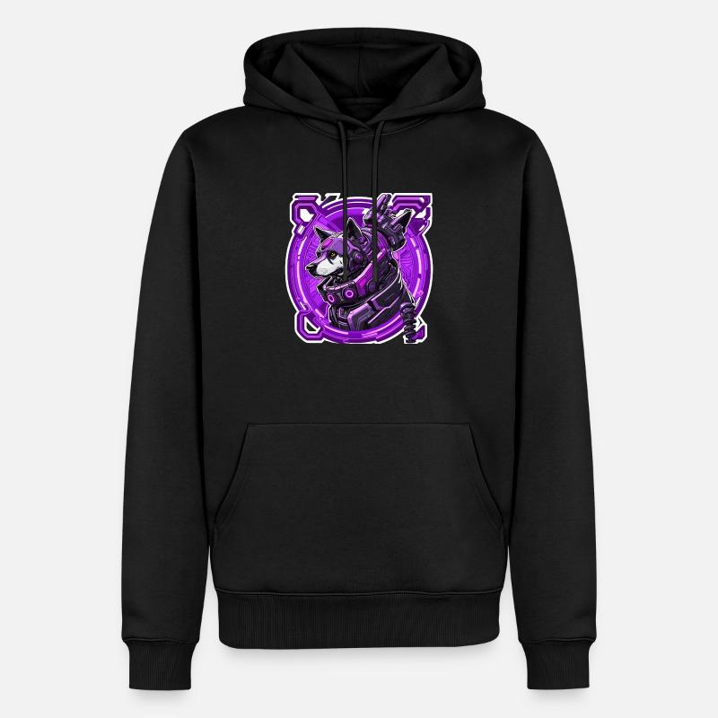 Roboterhund ist hinter dir her - Männer Premium Bio Hoodie - Schwarz