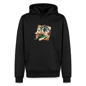 abstract uae in the future cartoon - Men’s Premium Organic Hoodie - black - Front - Nico (187cm)