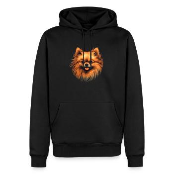 Pomeranian Zwergspitz Zeichnung - Männer Premium Bio Hoodie - Schwarz - Vorne - Nico (187cm)