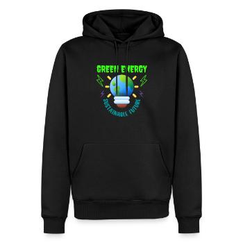 Énergie verte, avenir durable - Sweat à capuche Premium bio Homme - noir - Devant - Nico (187cm)