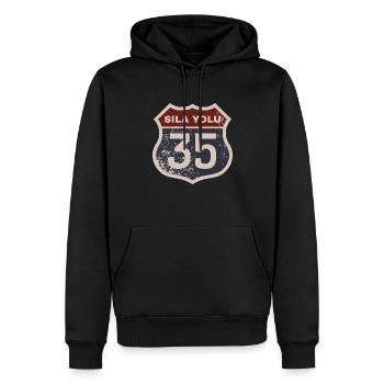 Izmir - Männer Premium Bio Hoodie - Schwarz - Vorne - Nico (187cm)