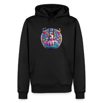 Zauberhaftes Einhorn Tshirt - Männer Premium Bio Hoodie - Schwarz - Vorne - Nico (187cm)