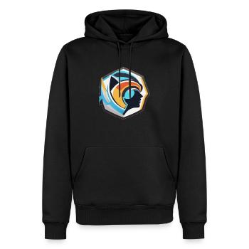 Visage symbolique - Sweat à capuche Premium bio Homme - noir - Devant - Nico (187cm)