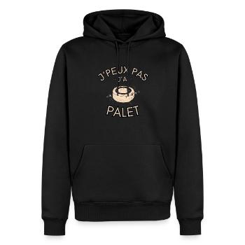 J'Peux pas j'ai Palet - Sweat à capuche Premium bio Homme - noir - Devant - Nico (187cm)