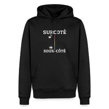 Réunion vs Sieste - Sweat à capuche Premium bio Homme - noir - Devant - Nico (187cm)