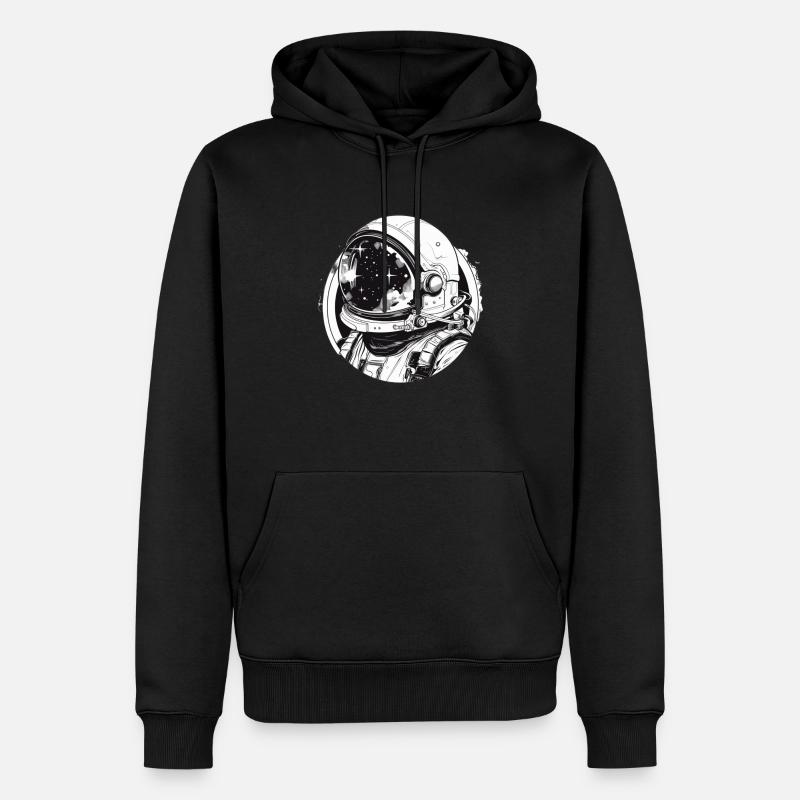 Astronaut - Männer Premium Bio Hoodie - Schwarz