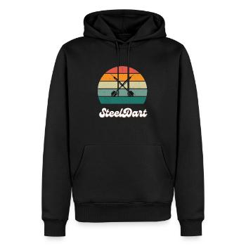 Retro Steel Dart Arrows - Men’s Premium Organic Hoodie - black - Front - Nico (187cm)