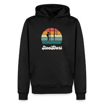 Retro Steel Dart Launcher - Men’s Premium Organic Hoodie - black - Front - Nico (187cm)