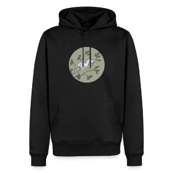 Lapin sur la lune - Sweat à capuche Premium bio Homme - noir - Devant - Nico (187cm)