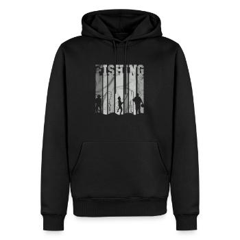fisch, fisch, angeln, see, meer, angeln, fauna, exotisch - Männer Premium Bio Hoodie - Schwarz - Vorne - Nico (187cm)