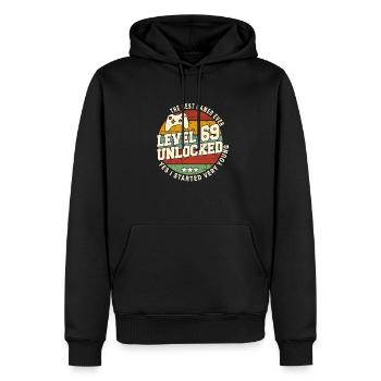 Original 1955 69e Anniversaire Cadeau Retro - Sweat à capuche Premium bio Homme - noir - Devant - Nico (187cm)
