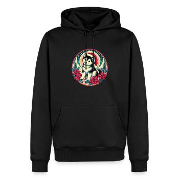 Alaskan Malamute - Männer Premium Bio Hoodie - Schwarz - Vorne - Nico (187cm)