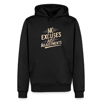Keine Ausreden Mindset Motivierendes Sprichwort - Männer Premium Bio Hoodie - Schwarz - Vorne - Nico (187cm)