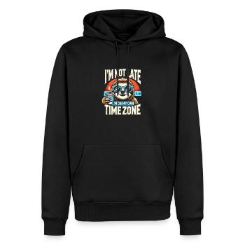 Sloth Time Zone – Always relaxed - Men’s Premium Organic Hoodie - black - Front - Nico (187cm)