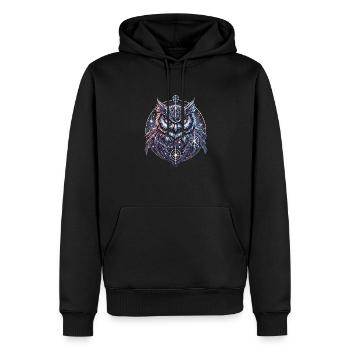 The Owl of the Night - Men’s Premium Organic Hoodie - black - Front - Nico (187cm)