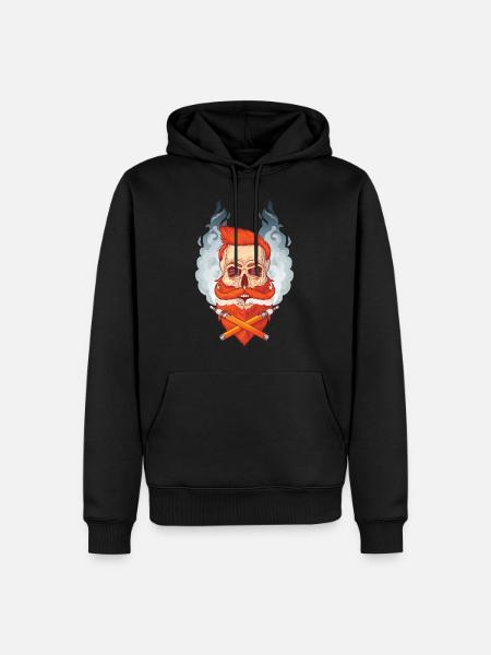Skull and beard smokes Viper. - Men’s Premium Organic Hoodie - black