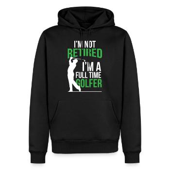 Retraite Je ne suis pas à la retraite Je suis un golfeur à temps plein - Sweat à capuche Premium bio Homme - noir - Devant - Nico (187cm)