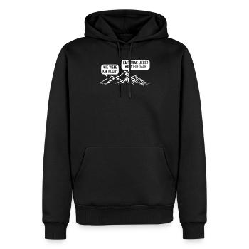 Berge Wie Viele Kilometer Noch KM Frag Lieber Wie - Männer Premium Bio Hoodie - Schwarz - Vorne - Nico (187cm)