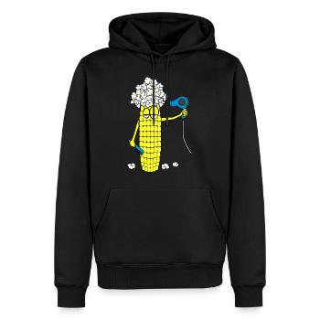 Maiskolben Föhn - Männer Premium Bio Hoodie - Schwarz - Vorne - Nico (187cm)