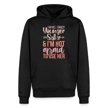 Geschwister Zitat für die älteste Schwester - Männer Premium Bio Hoodie - Schwarz - Vorne - Nico (187cm)