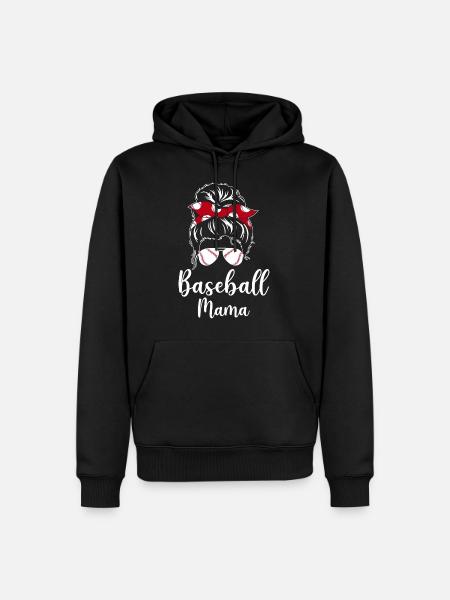 Maman de baseball - Sweat à capuche Premium bio Homme - noir