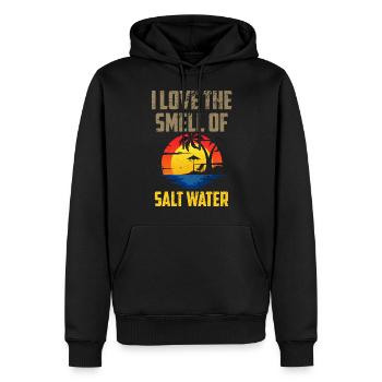 Sommer Sonnenuntergang Ich liebe den Geruch von Strand - Männer Premium Bio Hoodie - Schwarz - Vorne - Nico (187cm)