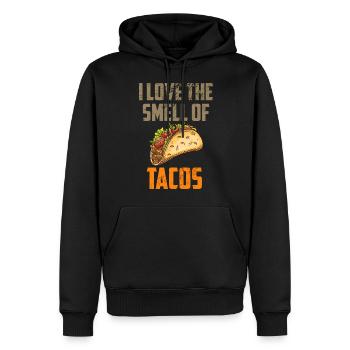 Tacos Liebhaber Ich liebe den Geruch von Tacos mexikanisches Essen - Männer Premium Bio Hoodie - Schwarz - Vorne - Nico (187cm)