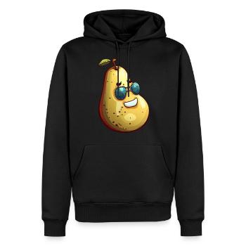 Coole Kawaii Birne mit Sonnenbrille – Lustiges - Männer Premium Bio Hoodie - Schwarz - Vorne - Nico (187cm)
