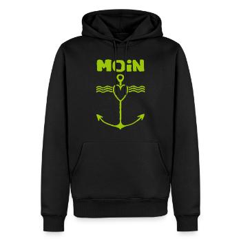 Moin Meer geschenk liebe - Männer Premium Bio Hoodie - Schwarz - Vorne - Nico (187cm)