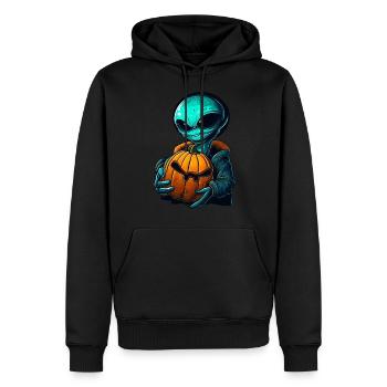 Alien Pumpkin: Halloween Aliens - Sweat à capuche Premium bio Homme - noir - Devant - Nico (187cm)