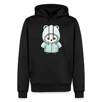 Polar Bear Winter Polar Bear Comic - Men’s Premium Organic Hoodie - black - Front - Nico (187cm)