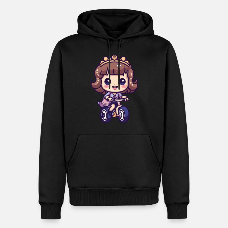 Fille De Bicyclette Mignonne - Sweat à capuche Premium bio Homme - noir