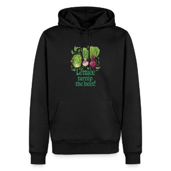 Lettuce, Turnip, the Beet – Lustiges Garten-Shirt - Männer Premium Bio Hoodie - Schwarz - Vorne - Nico (187cm)