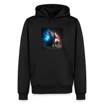 Pitbull Collection #07 - Men’s Premium Organic Hoodie - black - Front - Nico (187cm)