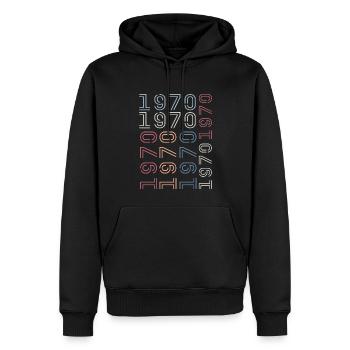 Geboren im Jahr 1970 Retro 1970er Jahre Geburtstagsgeschenk - Männer Premium Bio Hoodie - Schwarz - Vorne - Nico (187cm)