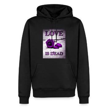 Love is Dead Rose Lila - Emo Goth Anti Valentinstag - Männer Premium Bio Hoodie - Schwarz - Vorne - Nico (187cm)