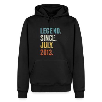 Légende depuis juillet 2013 9ème anniversaire - Sweat à capuche Premium bio Homme - noir - Devant - Nico (187cm)