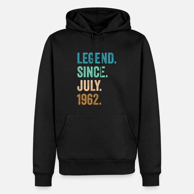 Legend Since July 1962 60. Geburtstag - Männer Premium Bio Hoodie - Schwarz