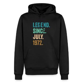 Légende Depuis juillet 1972 50e anniversaire - Sweat à capuche Premium bio Homme - noir - Devant - Nico (187cm)