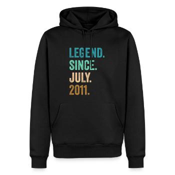 Légende depuis juillet 2011 11ème anniversaire - Sweat à capuche Premium bio Homme - noir - Devant - Nico (187cm)