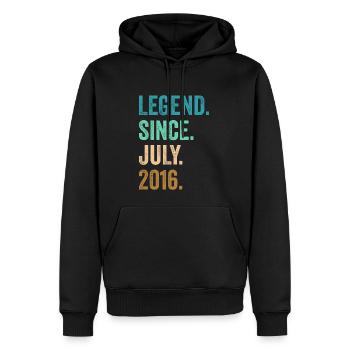 Légende depuis juillet 2016 6ème anniversaire - Sweat à capuche Premium bio Homme - noir - Devant - Nico (187cm)