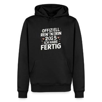 Offiziell Rentnerin 2025 Ich Habe Fertig - Männer Premium Bio Hoodie - Schwarz - Vorne - Nico (187cm)