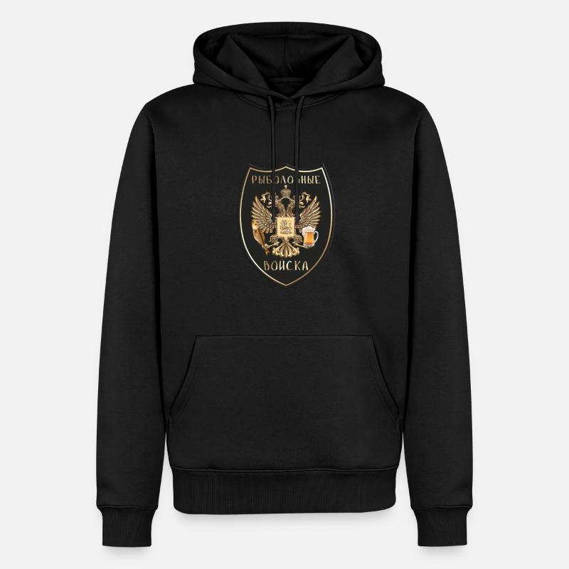 Citation de blague russe pour un pêcheur russe - Sweat à capuche Premium bio Homme - noir
